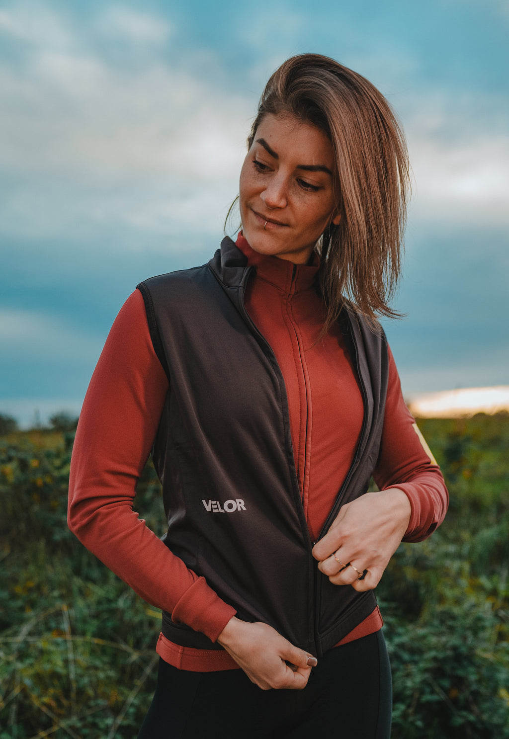 Women -  Windproof Gilet Night - Velor-cycling