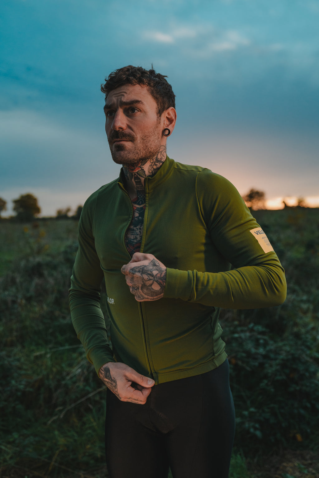 Men - Long Sleeve Forest (Inner fabric rougher texture) - Velor-cycling