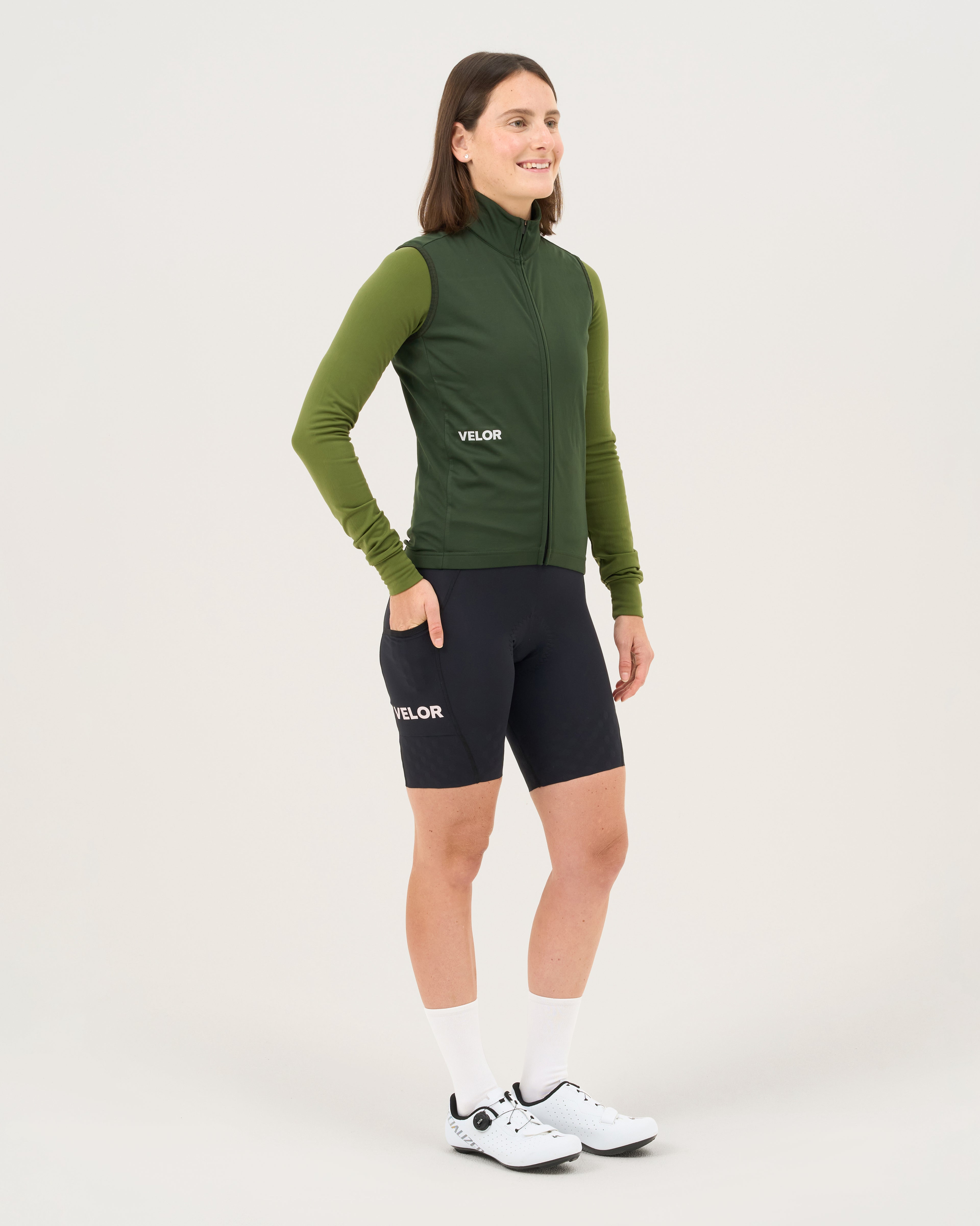 Women - Windproof Gilet Forest - Velor-cycling